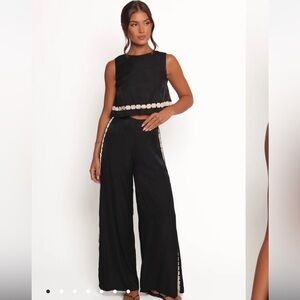 MARGARETE PANT SET - BLACK CREAM